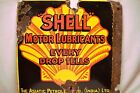 Antique Shell Motor Lubricants Sign Board Porcelain Enamel Double Sided London 