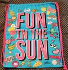 Super Rare Large Justice Tote Towel Bag Fun In The Sun Backpack 19 5  X 14 5 Sac