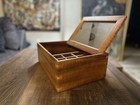 Stunning  12 25    Ricardo Dellera Hawaii Koa Wood Hinged And Mirrored Jewelry Box