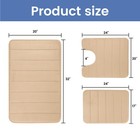 3pc Bathroom Rug Sets  Non Slip Memory Foam Bath Mat Rug 3 Piece Set  Extra A   