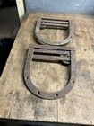 Antique Old Horseshoe U Shaped Cast Iron Barn Door Rollers Hangers Pair Set Usa