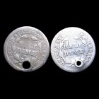 Lot Of 2 1840-o Seated Liberty Half Dime Silver -- Rare Holed Coin Lot ---  573i