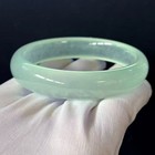 Vtg Light Green Translucent Jade Bracelet Bangle  15mm W  Inner Perimeter 8 Inch