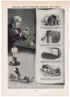 Thomas Edison Inventions Electric Light Phonograph 1948 Vintage Halftone Print