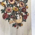Vintage Floral   Birds Syroco 1965 Wall Hanging 30 X 18  5171 Usa