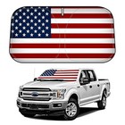  Windshield Sun Shade American Flag For Silver   Black-fit 2015-2020 Ford F150