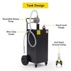 40 Gallon Fuel Caddy Manual Transfer Pump Diesel Gas Container 4 Wheels Black