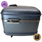 Vintage American Tourister Blue Hard Shell Train Case Cosmetic No Key