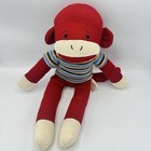Dan Dee Sock Monkey Plush Red Striped Shirt Medium 14  2009 Age 3  3-4 4-7