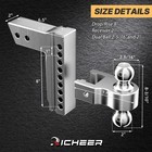 12500 Lb Towing Hitch Dual Ball Mount Trailer 2  Receiver 8  Drop Adjustable