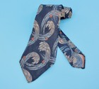Vtg Men s 1930s Blue   Brown Abstract Pattern Necktie 30s Tie