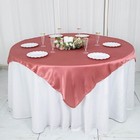 Cinnamon Rose 60x60  Satin Square Table Overlay Wedding Catering Supplies