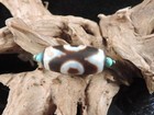 3 Eyes Antique Tibetan Old Agate Dzi Bead Amulet Pendant Bracelet Gzi Bead F