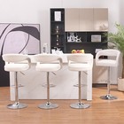 Set Of 4 Bar Stools Adjustable Swivel Pu Leather Kitchen Counter Height Chair