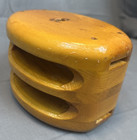 Vintage Wooden Double Pulley Block Nautical Maritime Boat Tackle Rustic Decor
