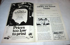 Cbgb s 2nd Avenue Theater 1977 Concert Bill Program Talking Heads Patti Smith