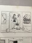 1960   s Comic Original Art Drawing Sketch Salesman Hot Wife   Hobo Scam 11x14   