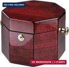Chronometer Tabletop Clock - Nautical-inspired Octagonal Chest Design Polished B