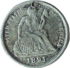 Vintage - 1891 Silver Seated Dime Love Token - Father - Great Artwork - Ec 8249