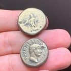 Set  Of 2 Rare Ancient Roman Bronze Denarius Coins Of Julius Caesar Authentic
