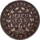 1796 Angola 6 Macutas  Pcgs Vf 35  Lisbon Mint  Maria I   Pedro Iii  Km-33
