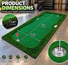 11 8ft Indoor Outdoor Golf Putting Green Mat 3 Hole Practice Turf Training Aid