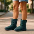 Ugg Classic Short Ii Boots Women   s Size 9 Black Suede Sheepskin   Style 5825