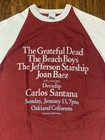 Grateful Dead _rare Vtg L 3 4 Sleeve Shirt Santana Beach Boys Jefferson Starship