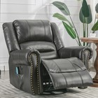 Manual 360 Swivel Rocking Recliner Glider Rocker Recliner Chair W massage   Heat