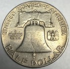 1953-d Franklin Half Dollar 50c 90  Silver Denver Mint Circulated Coin - 5646