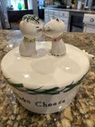 1958 Vintage Holt Howard Cozy Kitten Cat Cottage Cheese 2pc Container Jar Dish