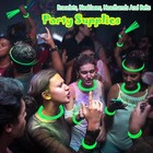 Ilhsty 100 Pk 8   Green Glow Sticks Glow Necklaces In The Dark Party Favors S   