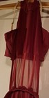 Costume Gallery Burgundy Spandex   Mesh  Panels Dance Costume 1 Piece 26  Waist 