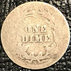 Vintage 1908 S Barber Silver Dime Coin-old Us Coin-mar778