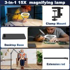 15x Magnifying Lamp With Light And Stand 80 Led Desk Floor Lamp 5 Color Dimmable