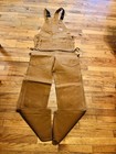 Carhartt Double Knee Carpenter Bib Overalls Nail Apron 30x34 66fb Brown Vintage