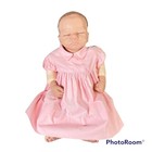 Kate Greenaway Vintage Baby Dress S Solid Pink Cotton Piping Trim 1960   s  9m N1 