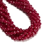 Natural Ruby Faceted Round Beads Size 8mm 15 5   Strand  8mm 