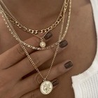 Chunky Gold Necklace Chunky Charm Necklace For Women Layered Gold Necklace For W