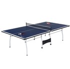 Official Size Indoor Table Tennis Ping Pong Table Set 2 Paddles Balls Blue White