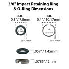 3 8  Impact Wrench Retaining Ring Clip With O-ring Matco Craftsman Ir Mac-2 Sets
