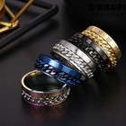 Men s Roman Numeral Rotating Spinner Ring Stainless Steel Fidget Jewelry