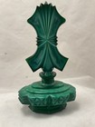 Malachite Jade Glass Perfume Bottle Czech