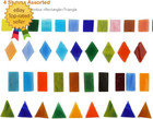 1050 Pieces Mixed Shapes Glass Mosaic Tiles For Crafts  Colorful Stained Glass P