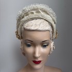 Vintage 20 s Art Deco Wedding Bridal Wax Blossom Flowers Crown Head Dress Tiara 