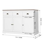 White Buffet Cabinet Storage Sideboard Farmhouse Server Bar Wine Cabinet With   