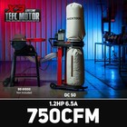 Bucktool 1 2 Hp Auto Start 750cfm Dust Collector With 3 Dust Collection Bag dc50