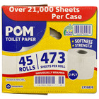 Pom Bath Tissue  Septic Safe  2-ply  White  473 Sheets roll  45 Rolls