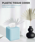 Tissue Box Cover And Holder - Square Plastic Decorative Tissue Dispenser - Moder