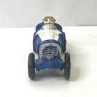 Vintage Cast Iron Blue Race Car W  Driver Metal Wheels Repro Hubley Style